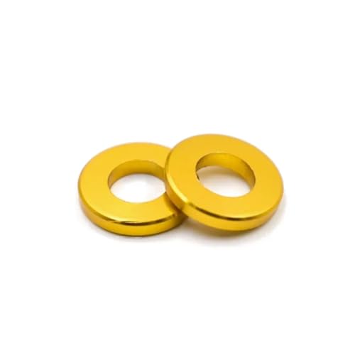 カラフルなアルミ合金製平ワッシャー M4 M5 M6 M8 陽極酸化アルミ合金製ガスケット スペーサー スリーブ ねじなしスタンドオフ(Golden,M8x15x2mm-3Pcs)