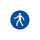 EberSign | Vinilo Adhesivo para Suelo Circulación Obligatoria, Señal para suelo 30cm