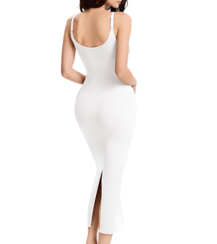 Image of Shapewear Slips For Under Dress Deep V Neck Tummy Control Long Full Slip Dresses for Women Body Shaper