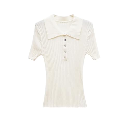 T-shirts d'été en tricot souple : hauts unis à mailles extensibles