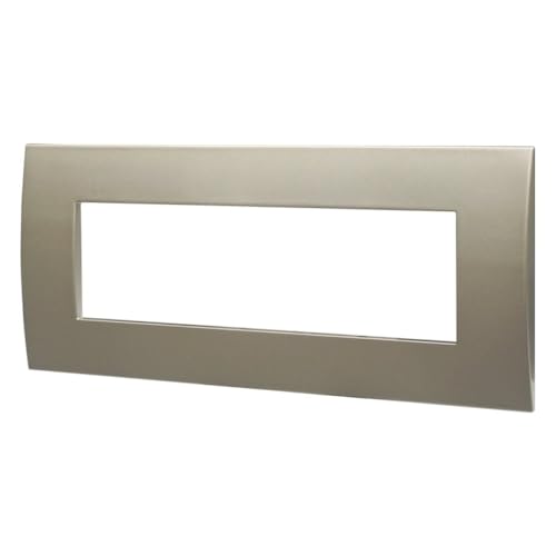 Plaque technopolymère 7 modules titane compatible Vimar Arke lot de 5 rectangulaire - 3