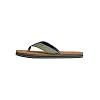 Superdry Herren SURF Leather FLIP Flop Slipper, Olive, Medium