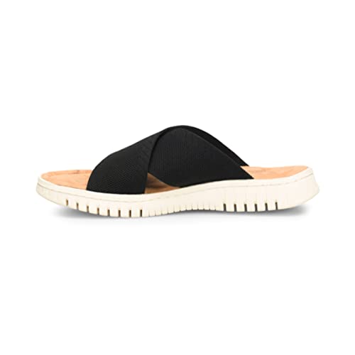 Comfortiva Women's Chelsea Flexible Slip-Resistant Sporty Casual Criss-Cross Slides Sandal, Black, 7 #TOP2