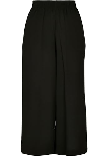 Urban Classics Ladies Culotte, Pantalones Casual de Cintura Alta, Pantalón de Pierna Ancha, Corte Suelto para Mujer, Negro, XXL