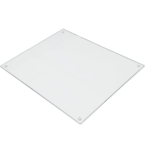 Unibos | Glass Cutting Board - 50x40cm - Crystal Clear - Large Kitchen Surface Saver for Cooking, Baking, and Vegetable Chopping