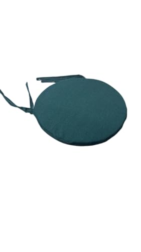 CASABELLAPIU Cuscini per sedie da interno/esterno/Cuscino per sedie rotonde - Diametro 36 cm, Comodi, Sfoderabili, Lavabili, Bifacciali, MADE IN ITALY (Petrolio)