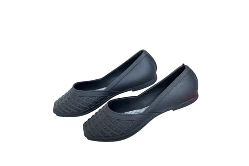 Image of Waterproof Rainy Footwear | PVC Casual Flats for Girls | Anti-Skid Monsoon Wear Black