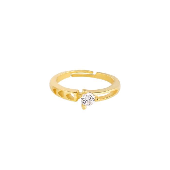 925 Silver Golden Zircon Bliss Ring, Adjustable | Gifts for Women and Girls | With Certificate of Authenticity and 925 Stamp | 6 Months Warranty-image-46