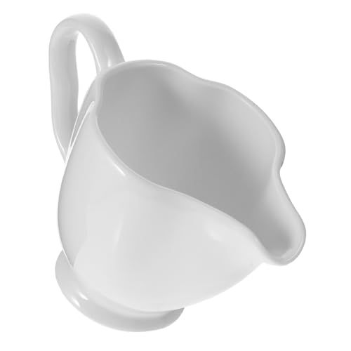 Cabilock Elegant Ceramic Mini Milk Jug Milk Pitcher Lid for Coffee Latte Sauce Stylish Pitcher for Fridge Easy-pour Spout
