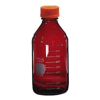 Pyrex 51395-500 Brand 51395 UV-Blocking Low Actinic Media Bottle, 500 mL, 4/cs