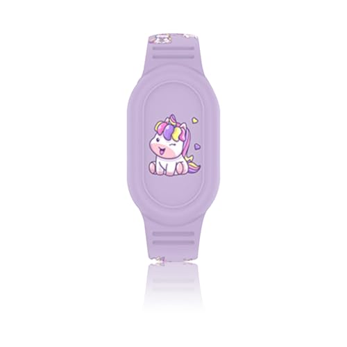 GPS Tracker Kinder,Armband GPS-Tracker Kind,Süßes für Galaxy Smarttag 2,Silikon Cartoon Armbandhalter Kompatibel mit Samsung Smart Tag 2 wasserdichte Hülle für Menschen Schutz Bracelet(Lila-Einhorn)