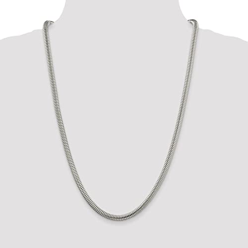925 Sterling Silver Snake Chain Necklace - 2MM, 3MM, 4MM, 5MM Round Solid Silver Chains - Flexible, Men and Women's Jewelry - Made In Italy4