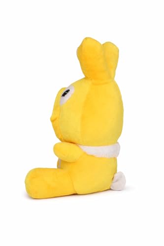 Image of Cute Bunny Girl Plush Soft Toy for Kids - Yellow Rabbit Doll with Bunny Ears | Soft Stuffed Cartoon Plush for Girls & Babies | Cuddly Gift Toy for Birthday & Special Occasions (25 CM)