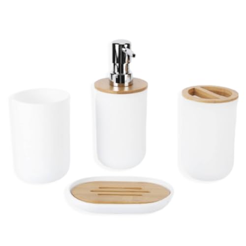 Distributeur de savon et accessoires de bain blancs incassables pour enfants