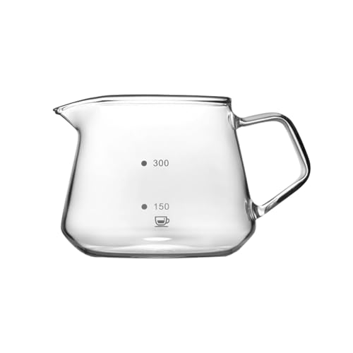 WSQHAO Cafetera de cristal vertida a mano, ideal for compartir. Fabricada con materiales gruesos, resistentes al calor y asa protectora. Perfecta for el hogar para Café(Transparent 300ml)