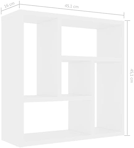 Susany Wall Shelves Mounted Floating Shelving Unit Shelf Cube Decor Storage Display for Bedrooms, Offices Living Rooms & Kitchens White 45.1x16x45.1 cm Chipboard