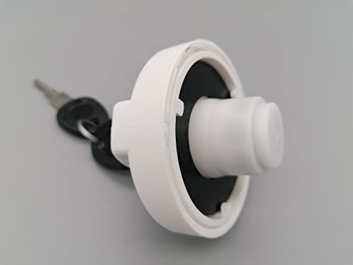 CR-MOESANCO® Wassertankdeckel für Wohnwagen mit 2 Schlüsseln für Wohnmobil oder Wohnmobil, Weiß