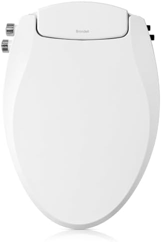 Brondell Bidet Toilet Seat, Non-Electric Swash Ecoseat, Fits Elongated Toilets, White - Dual Temperature, Dual Nozzle System - Bidet with Easy Installation