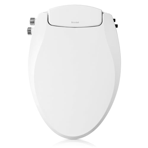 Brondell Bidet Toilet Seat, Non-Electric Swash Ecoseat, Fits Elongated Toilets, White - Dual Temperature, Dual Nozzle System - Bidet with Easy Installation