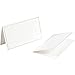 Best Paper Greetings Place Cards for Table Setting - 100-Pack 3.5 x 2 In White & Silver Foil Folded Tents - Wedding & Banquet Seating, Buffet Food Tags & Table Name Cards
