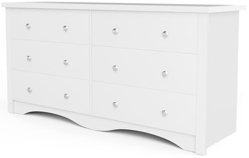 Furniwell 6 Drawer Dresser for Bedroom, Wood Dresser Wide Storage Organizer for Living Room Hallway...