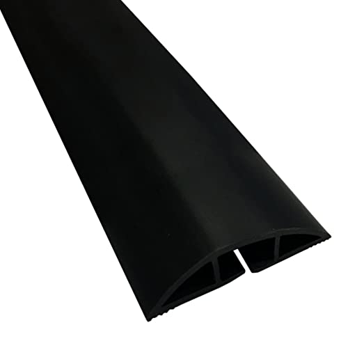 Kable Kontrol Floor Cord Cover Kit - 15 Feet Long Black Plastic Cable Protector, Hides Cords And Conceals Wires, For Extension Cord Cable Management, Channel Size 0.75” W X 0.43” H #TOP18