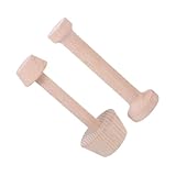 HIAKDOFT Moldes de Madera para Tartas de Huevo 2 Piezas Doble Cabeza Tamaño Mediano para Hornear Tartaletas y Muffins, Herramienta para Cocina Casera y Repostería Artesanal