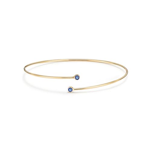Bracelet jonc contre le mauvais œil en argent sterling 925 authentique