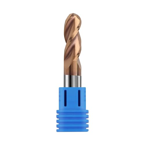 Image of 3 /8 inch Ball Nose Carbide End Mills, ZRN Coated, 3 Flute, CNC Milling Tools for Aluminum, CNC Router Bits with 37 Degree Helix, 3 /8 inch Cutting and Shank Diameter Milling Cutter