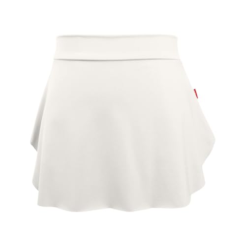 Generisch Falda de ballet elástica para mujer, minifalda de danza para patinar, gimnastis, todo está bien, beige, S