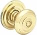 Baldwin 5020003PASS Lifetime Polished Brass Estate, Colonial Knob Colonial Passage Knobset with Prem