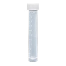 Globe Scientific 6102C Polypropylene Molded Graduations Conical Bottom Self Standing Transport Tubes with Attached White Polyethylene Screw Cap, 10ml Capacity Case of 1000