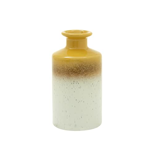 Kusso Senfgelbe Ombré-Keramikvase mit schmalem Hals, bemalter Blumentopf, Keramik für frische Narzissen, Tulpen, getrocknete Blumen oder Pampasgras Cover