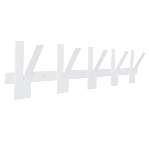 Gorillz Incision Garderobenleiste weiß (70 x 13 x 5,5 cm ) I elegante Hakenleiste aus robustem Stahl mit 5 Garderobenhaken I Platzsparende Garderobe in schlichtem Design Cover