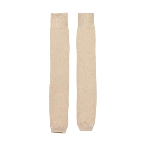 AOFCESQY Calcetines Altos Mujer 2 Pares Calentadores De Piernas Extra Suaves Elegantes Fantasía De Invierno Baile Neón-Beige-Talla Única