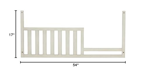 Image of Toddler Bed Safety Guard Rail for Kingsley & Centennial Convertible Cribs - Solid Wood Rail for Convertible Crib to Toddler Bed Conversion - Safety Bed Rail for Children (Vintage Ivory - Sedona)
