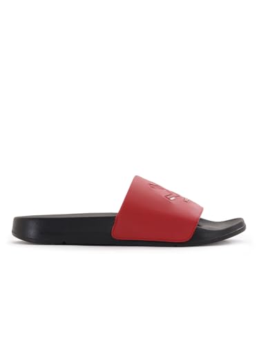 Image of WROGN Men's Anti-slip Sliders | Embossed Logo Strap | Textured Footbed