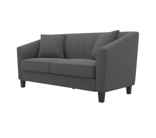 Image of Avion Natalia 2 Seater Sofa Set for Living Room Dark Grey | Modern 2 Person Sofas Furniture | Fabric Sofa Set 2 Seater Couch for Guests Room Festival Gifts