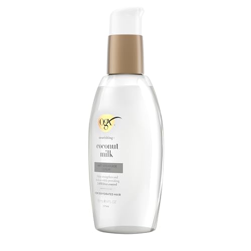 Nourishing + Coconut Milk Anti-Breakage Hair Serum for Strength & Shine, Leave-In Hair Treatment with Coconut Oil & Egg White Protein, Paraben & Sulfated-Surfactant Free, 2 Pack