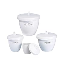 Porcelain Crucible 25 30 50 70ml with Lid Cover Labs Chemical Ceramic Crucible High Temperature Resistance Pack of 10 Units25ml
