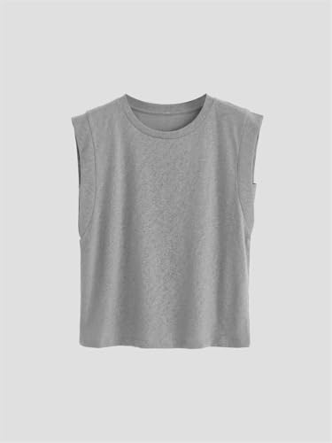 Solid Color Cotton and Linen Vest Women's Round Neck Sleeveless Comfortable Lightweight Casual Top2