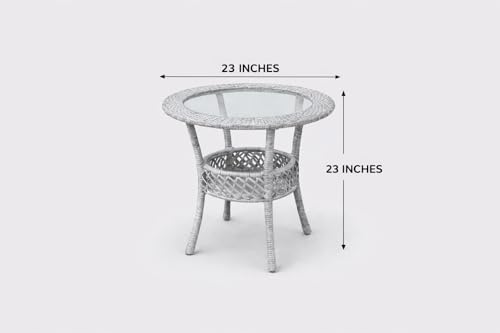 Image of India Garden Patio Seating Chair and Table Set Outdoor Balcony Garden Coffee Table Set Furniture with Table and Chairs Set (Grey with Red Cushion 2+1)