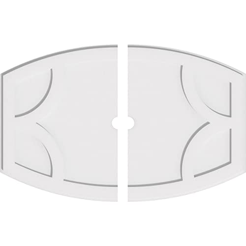 Image of Ekena Millwork CMP38X25KY2-02000 Kailey Architectural Grade PVC Contemporary, Two Piece Urethane Ceiling Medallions 38 inchW x 25 3 /8 inchH x 2 inchID x 20 1 /2 inchC x 1 inchP