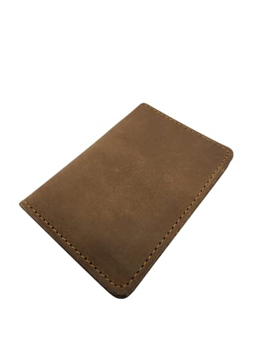 PiBridge Mens Slim Wallet with Money Clip BiFold Credit Card Holder for Men, Men's Handmade Leather Wallet with Gift Box for Father Husband Boyfriend Gift (Brown)3