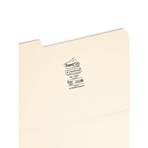 Smead 15401 Supertab Heavyweight Folder Manila 1/3 Cut Legal 50/Bx #TOP2