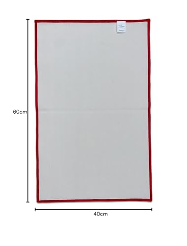 Image of Welspun Premium Bath Mats Small for Hall, Bedroom & Living Room | Solid Design | Anti Skid | High Durability | Stain Resistant | Machine Tufted | (2 x 2 ft Fts, Red)