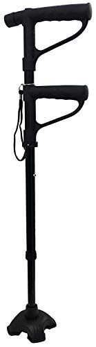 Walking Cane Stick Multi-Function Double Handle Design With Flashlight Led Lights Build-In Comfortable Cushion Handle Adjustable For Get Up And Go Men And Women (Black) #TOP3