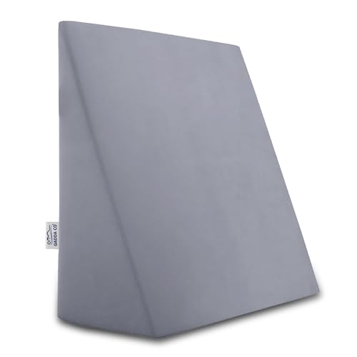 Image of GADDA CO Wedge Pillows for Bed | Premium Memory Foam Orthopedic Wedge Cushion for Sleeping, Acid Reflux & GERD Relief |Back Pain, Snoring & Sleep Apnea Support | Leg Elevation | Grey (18x17.5x11 Inch)