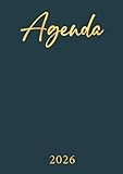  Agenda 2026: Bleu Marine  Semainier (une semaine sur deux pages)  Grand format - A4  21x29,7 cm  Planning hebdomadaire avec les heures  Pas cher