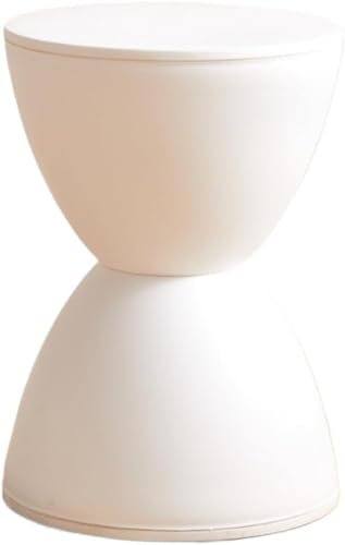 Cutdred プリンススツール 砂時計デザイン 両面収納キャビネット フェイクラウンジチェア フットスツール おしゃれチェア 玄関チェア ディスプレイラック サイドテーブル インテリア ショッピングカート シューズスツール (ホワイト)